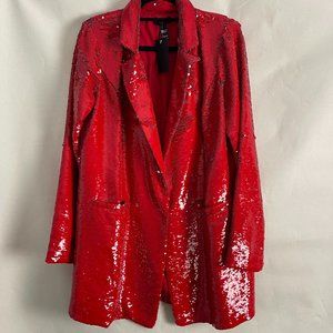 Hours red sequin blazer dress size medium never worn